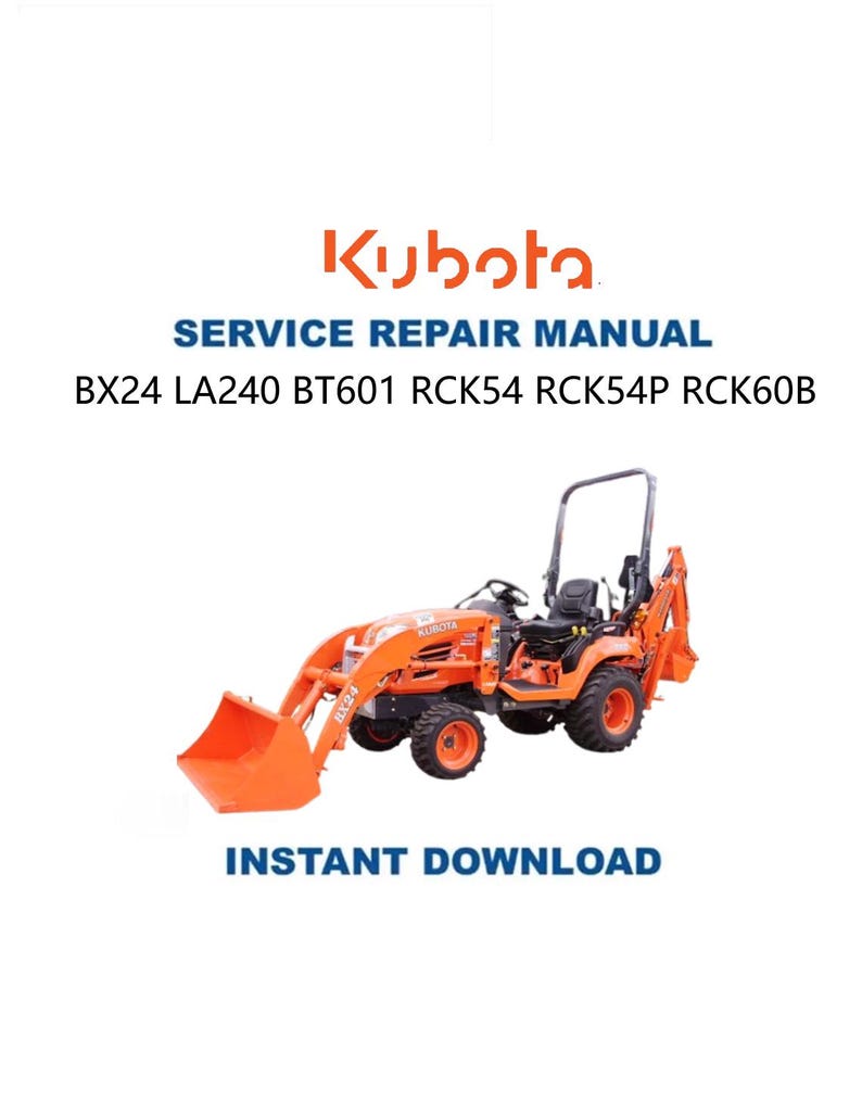 Kubota BX24 Tractor Service Manual PDF service repair manual cover