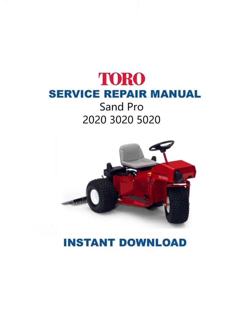 Toro Sand Pro 2020 3020 5020 Mower Service Manual PDF service repair manual cover