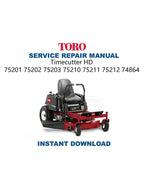 Toro Timecutter HD 75201 75202 75203 75210 75211 75212 74864 Service Manual PDF service repair manual cover