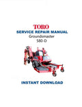 Toro Groundsmaster 580 D Mower Service Manual PDF service repair manual cover