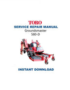 Toro Groundsmaster 580 D Mower Service Manual PDF service repair manual cover