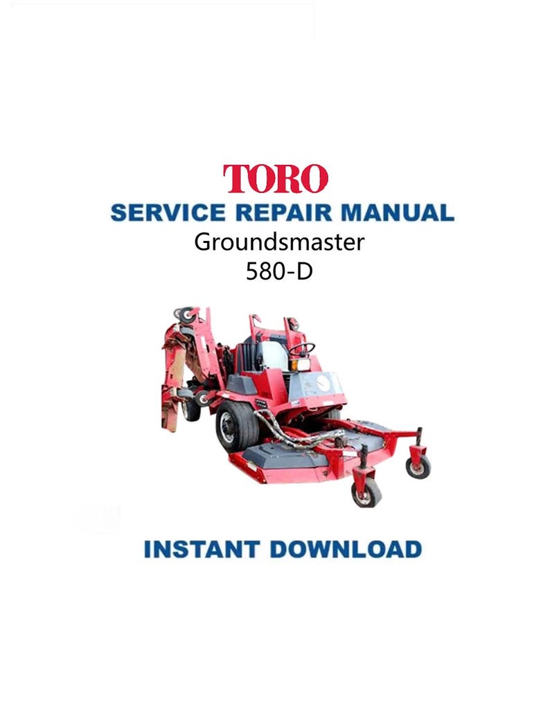Toro Groundsmaster 580 D Mower Service Manual PDF service repair manual cover