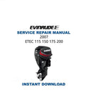 Evinrude ETEC 115-200 Service Manual PDF service repair manual cover
