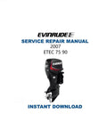 Evinrude ETEC 75 90 Service Manual PDF service repair manual cover