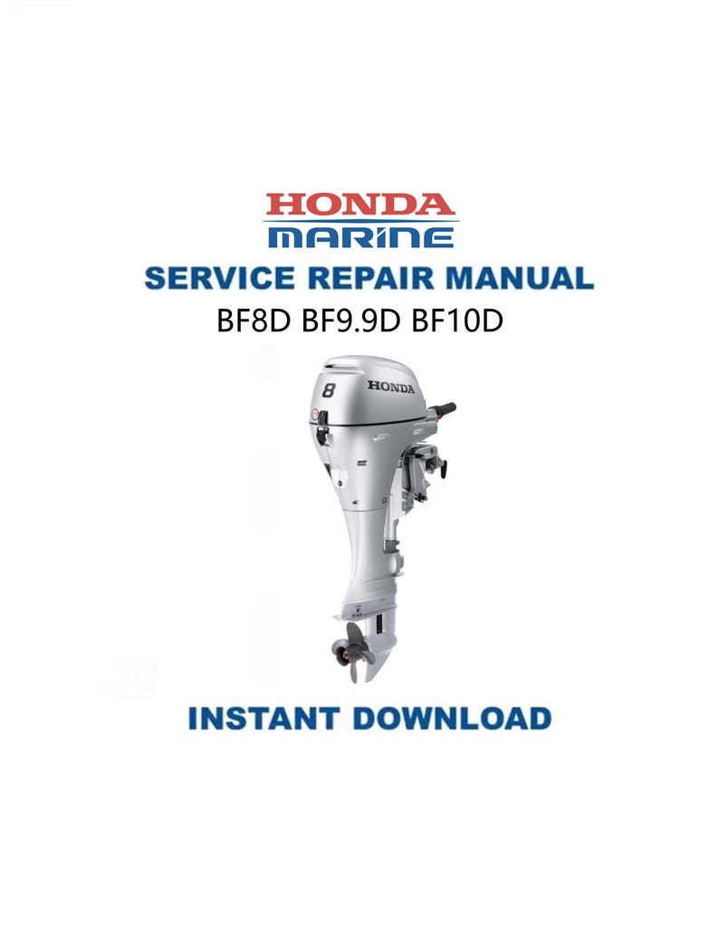 Honda BF8D BF9.9D BF10D Service Manual PDF service repair manual cover