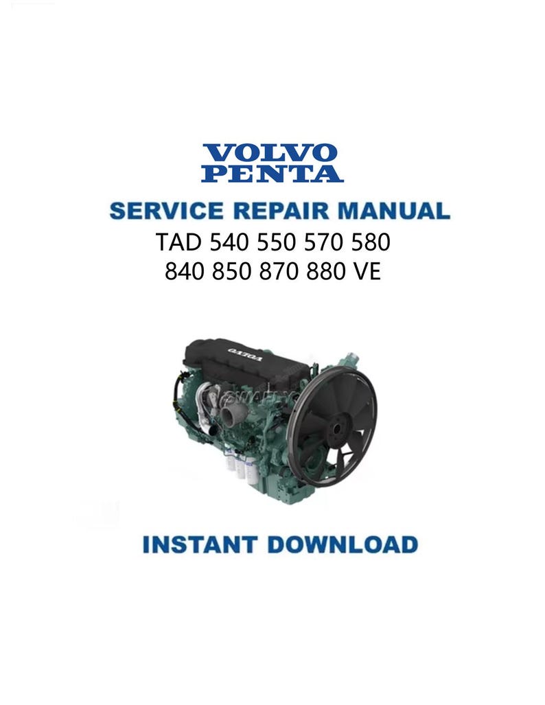 Volvo Penta TAD 540-880 Service Manual PDF service repair manual cover