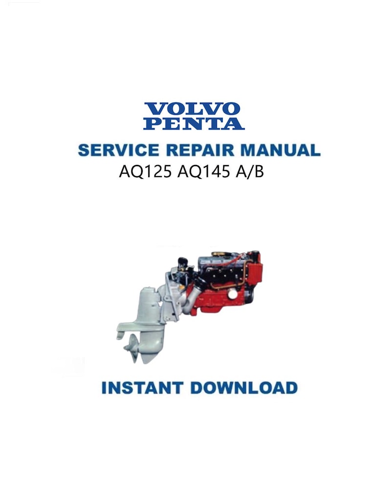 Volvo Penta AQ125 AQ145 A/B Service Manual PDF service repair manual cover