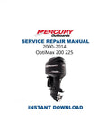 Mercury OptiMax 200 225 DFI Outboard Service Manual PDF service repair manual cover
