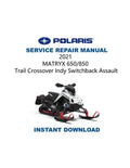 2021-2025 Polaris MATRYX Indy Switchback XCR 650 850 Service Manual PDF service repair manual cover