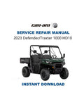 Can Am Defender Traxter HD10 Max 1000 Service Manual PDF service repair manual cover