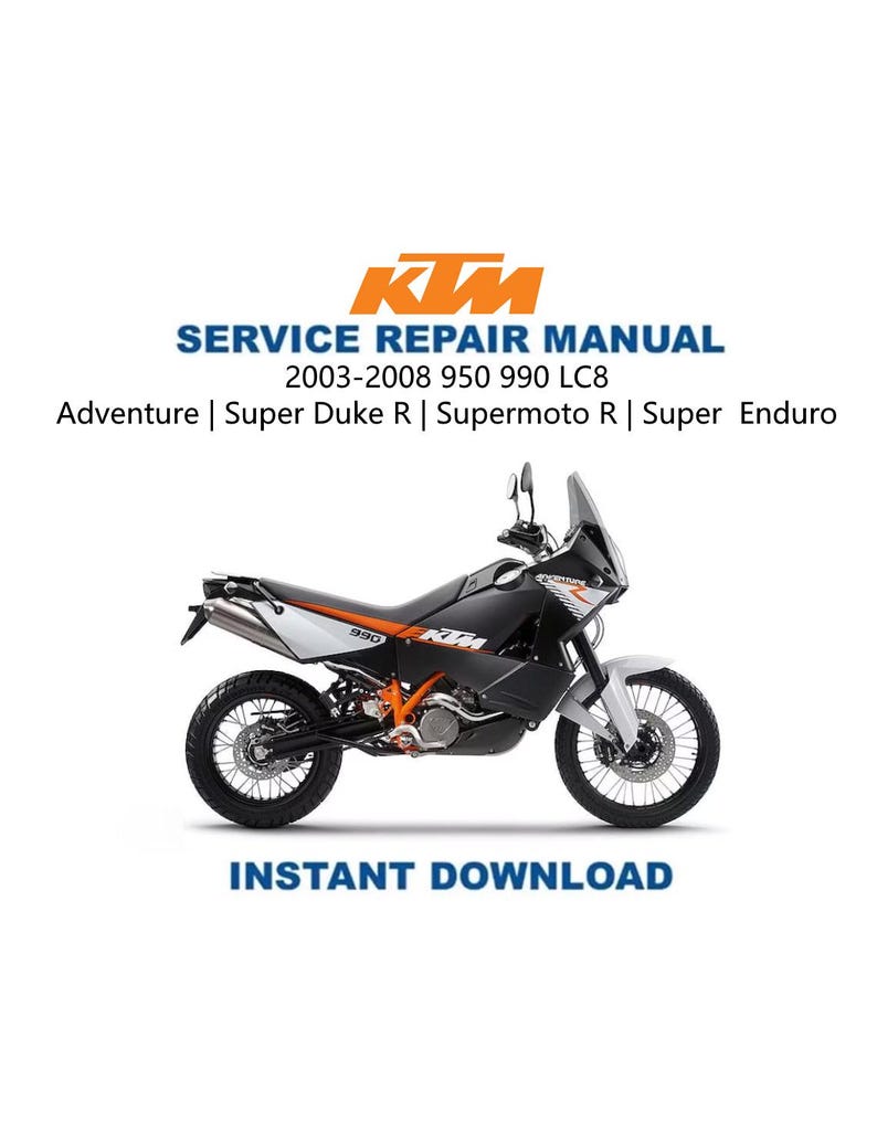 KTM 950 990 LC8 Engine Service Manual PDF service repair manual cover