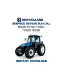 New Holland TD 60 70 80 90 95 Tractor Service Manual PDF service repair manual cover