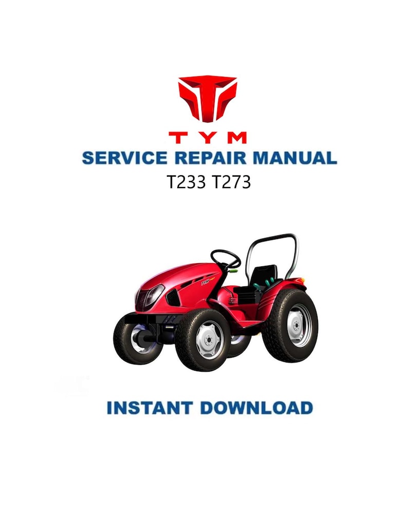 TYM T 233 273 Tractor Service Repair Manual PDF service repair manual cover