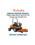 Kubota F 2880 3680 60 72 Mower Service Manual PDF service repair manual cover