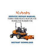 Kubota F 2880 3680 60 72 Mower Service Manual PDF service repair manual cover