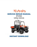 Kubota RTV 900 Utility Vehicle Service Manual PDF service repair manual cover