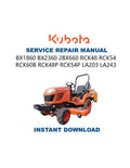 Kubota BX1860 BX2360 BX2660 Tractor Service Manual PDF service repair manual cover