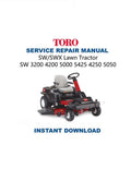 Toro SW SWX 3200 4200 5000 Tractor Service Manual PDF service repair manual cover
