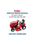 Toro LX 420 Lawn Tractor Service Manual PDF service repair manual cover