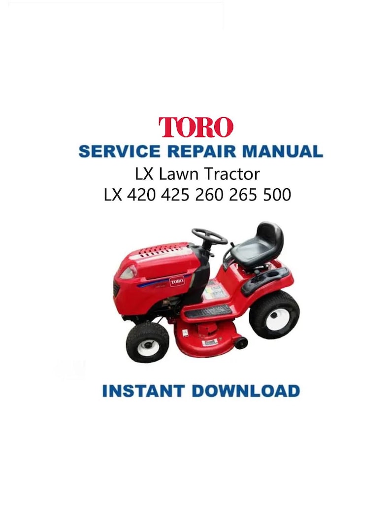 Toro LX 420 Lawn Tractor Service Manual PDF service repair manual cover