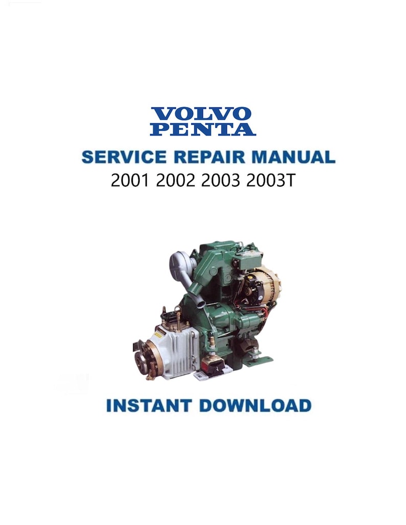 Volvo Penta 2001 2002 2003 2003T Service Manual PDF service repair manual cover