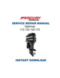 Mercury Optimax 115 135 150 175 Outboard Service Manual PDF service repair manual cover