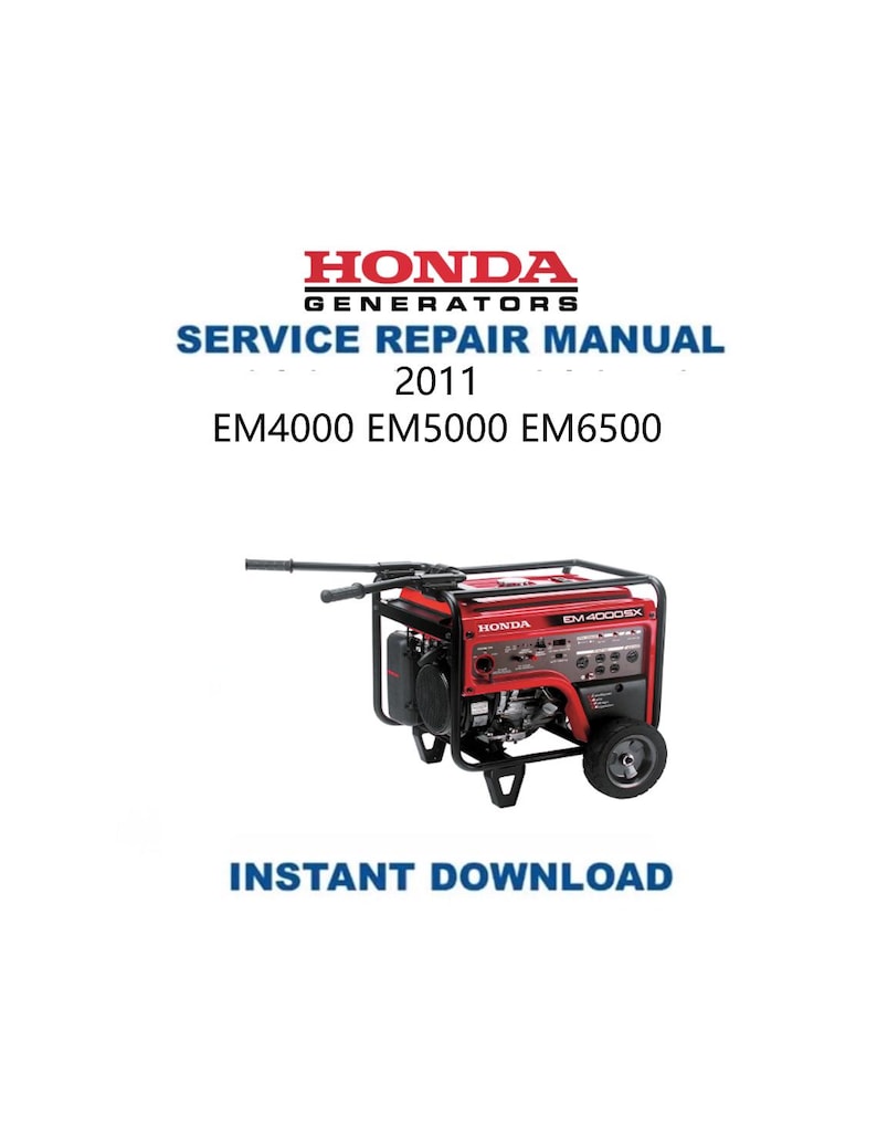 Honda EM4000 EM5000 EM6500 Service Manual PDF service repair manual cover