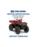 Polaris Sportsman XP 850 1000 Service Manual PDF service repair manual cover