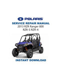 Polaris RZR 800 Service Manual PDF service repair manual cover