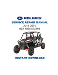 Polaris RZR 1000 XP XP4 Service Manual PDF service repair manual cover