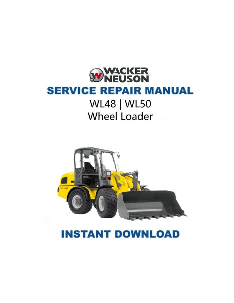 Wacker Neuson WL 48 50 Wheel Loader Service Manual PDF service repair manual cover