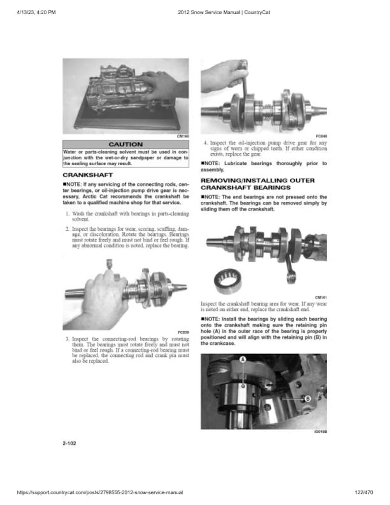 2012-2017 Arctic Cat Bearcat F5 F800 F1100 T570 TZ1 XF M Service Manual service manual preview page 6
