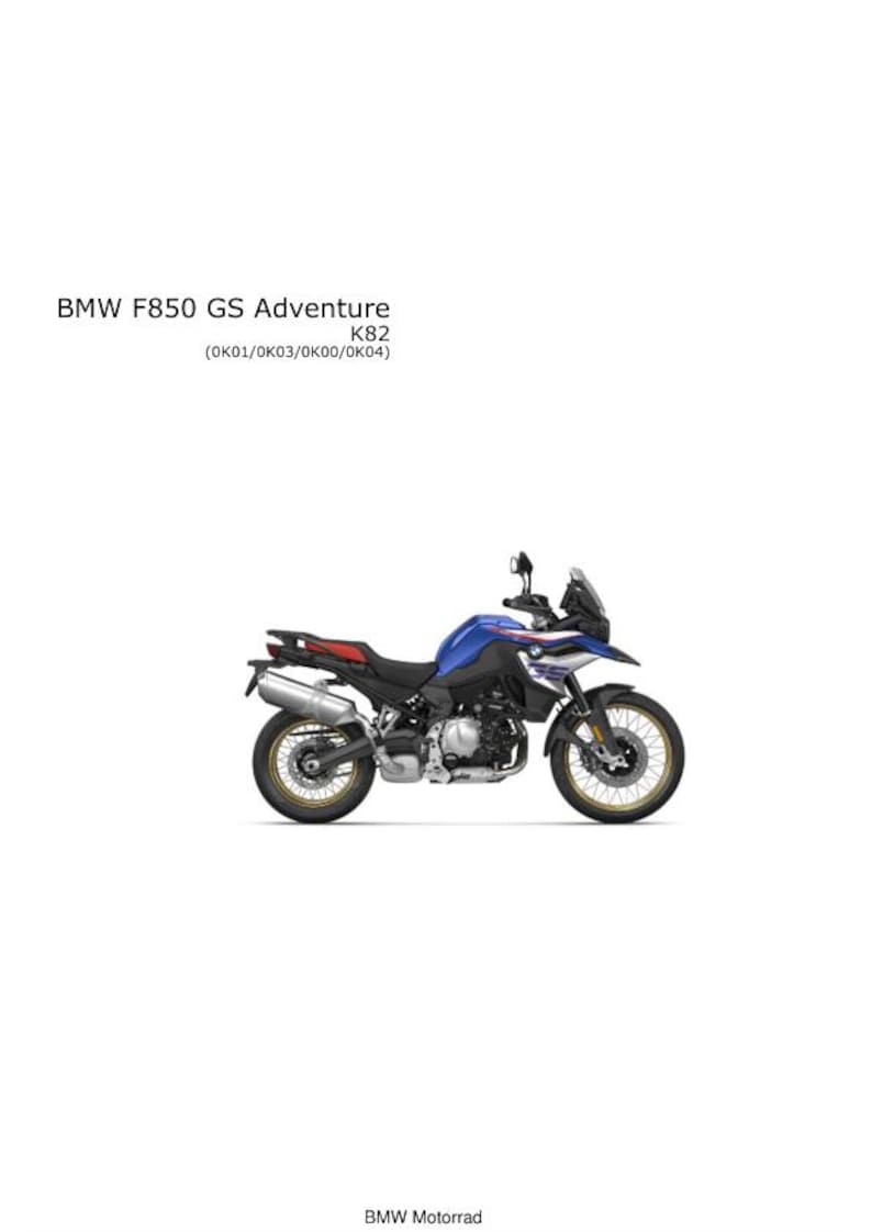 BMW F 850 GS Adventure K82 Service Manual service manual preview page 2