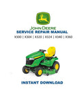 John Deere X300 X304 X320 X324 X340 X360 Tractor Service Manual PDF service repair manual cover