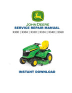 John Deere X300 X304 X320 X324 X340 X360 Tractor Service Manual PDF service repair manual cover
