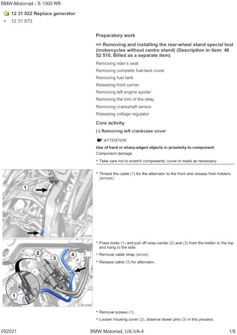 BMW S1000 RR K67 Service Manual service manual preview page 7