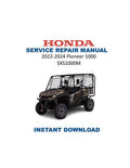 Honda Pioneer SXS1000 Service Manual PDF service repair manual cover