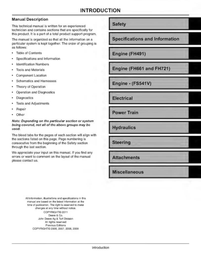 John Deere X300 X304 X320 X324 X340 X360 Tractor Service Manual service manual preview page 3