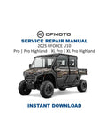 CFMOTO UFORCE U10 Service Repair Manual PDF service repair manual cover