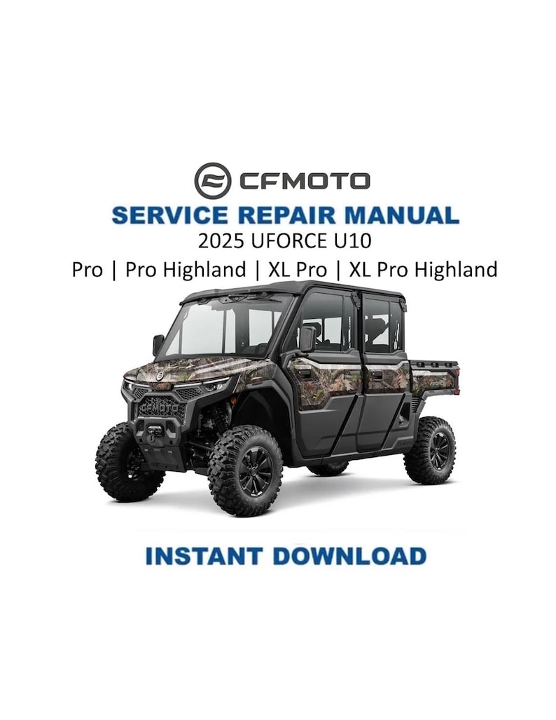 CFMOTO UFORCE U10 Service Repair Manual PDF service repair manual cover
