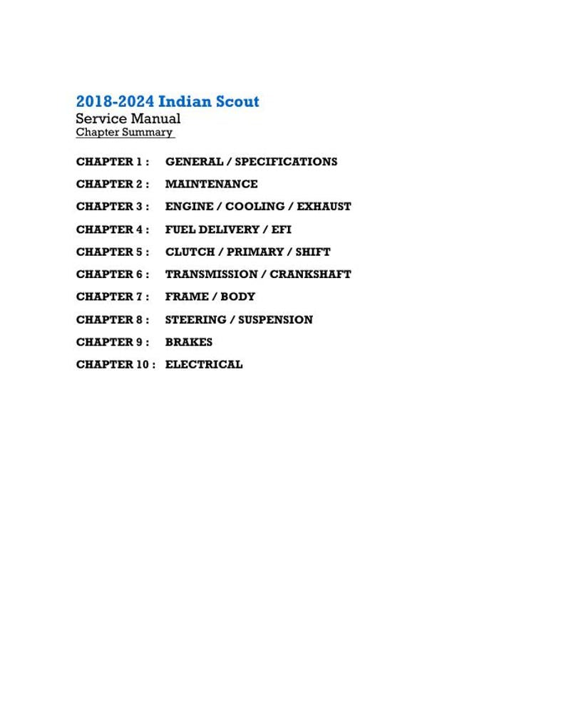 Indian Scout Bobber Rogue Service Manual service manual preview page 3