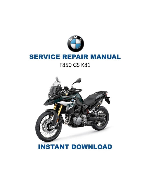 BMW F850 GS K81 Service Manual PDF service repair manual cover