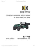 Cushman Hauler Pro 72V Service Manual PDF service repair manual cover