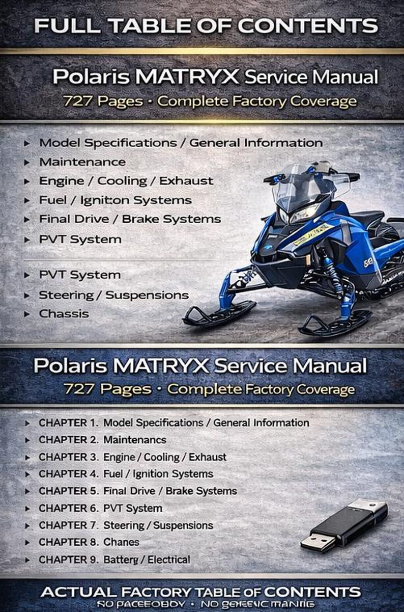 2021-2025 Polaris MATRYX Indy Switchback XCR 650 850 Service Manual service manual preview page 4