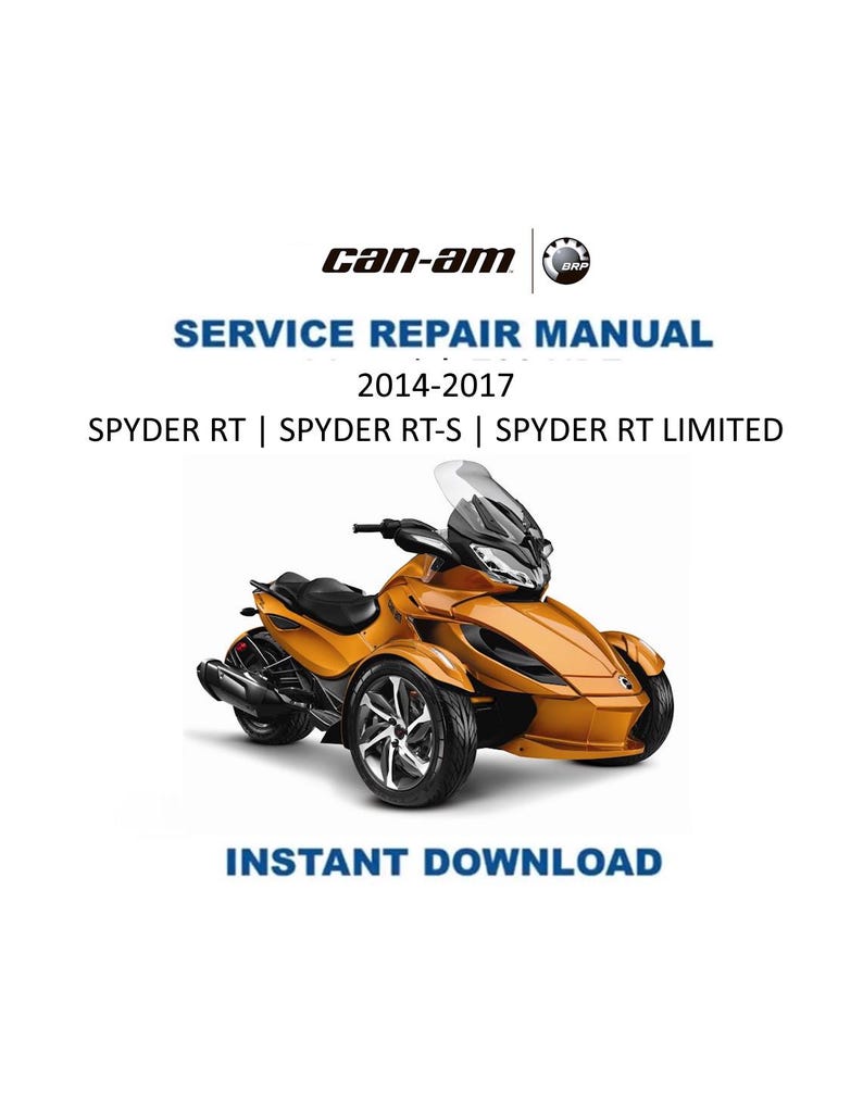 Can Am Spyder RT RT-S Service Manual PDF service repair manual cover
