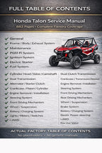 Honda Talon 1000 Service Manual service manual preview page 5