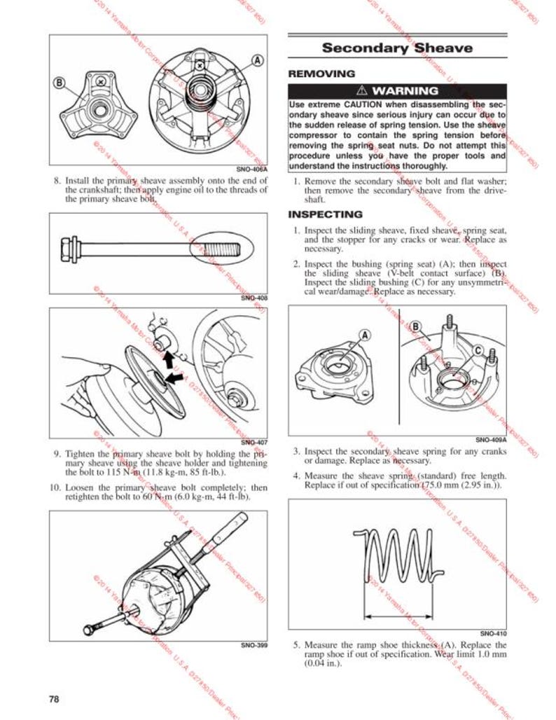 2014-2018 Yamaha SR Viper Service Manual service manual preview page 9