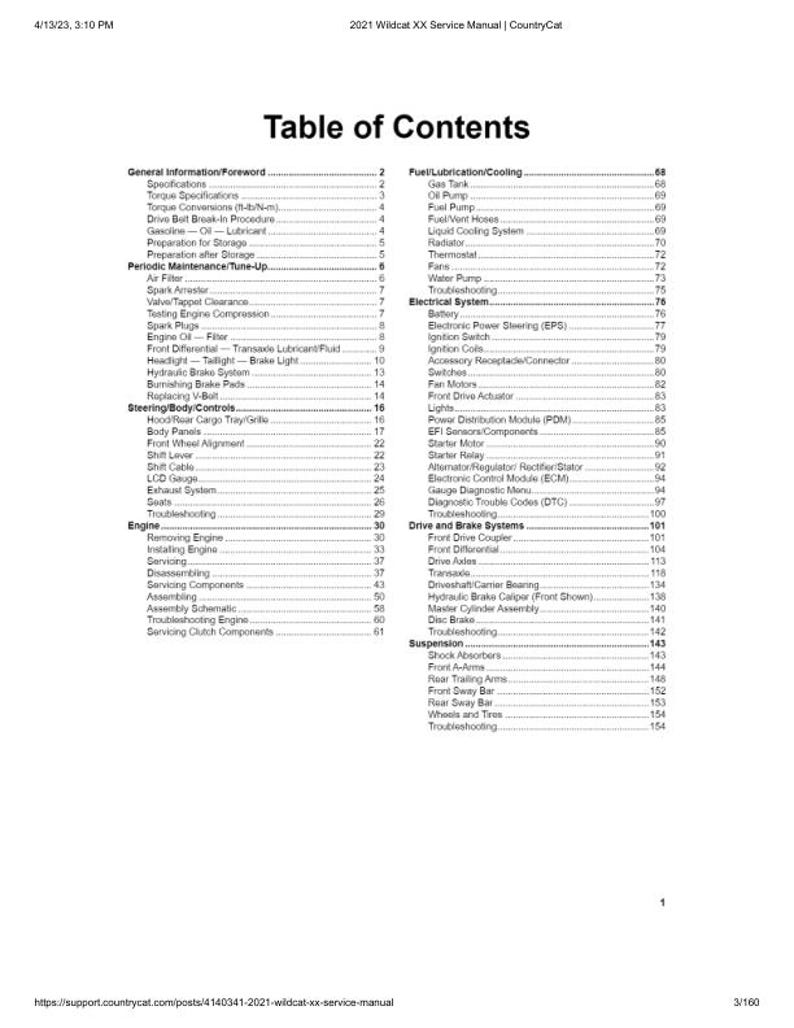 2021 Arctic Cat Wildcat XX Service Manual service manual preview page 3