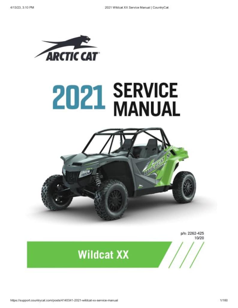2021 Arctic Cat Wildcat XX Service Manual service manual preview page 2