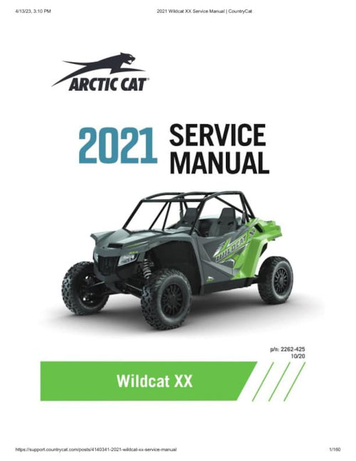 2021 Arctic Cat Wildcat XX Service Manual service manual preview page 2